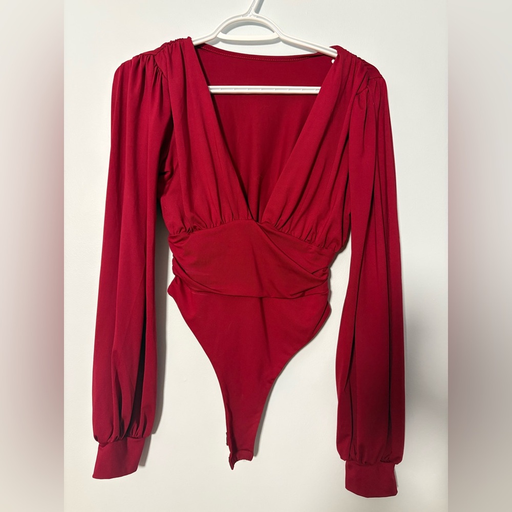 Red Long Sleeve Bodysuit